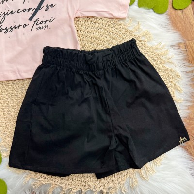 Conj. Blusa Cattivare e Short - Rose e Preto